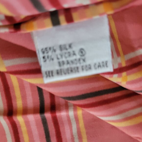 Talbots Petites Stretch Silk Plaid Button-Up Shirt Size 14 - Picture 5 of 5